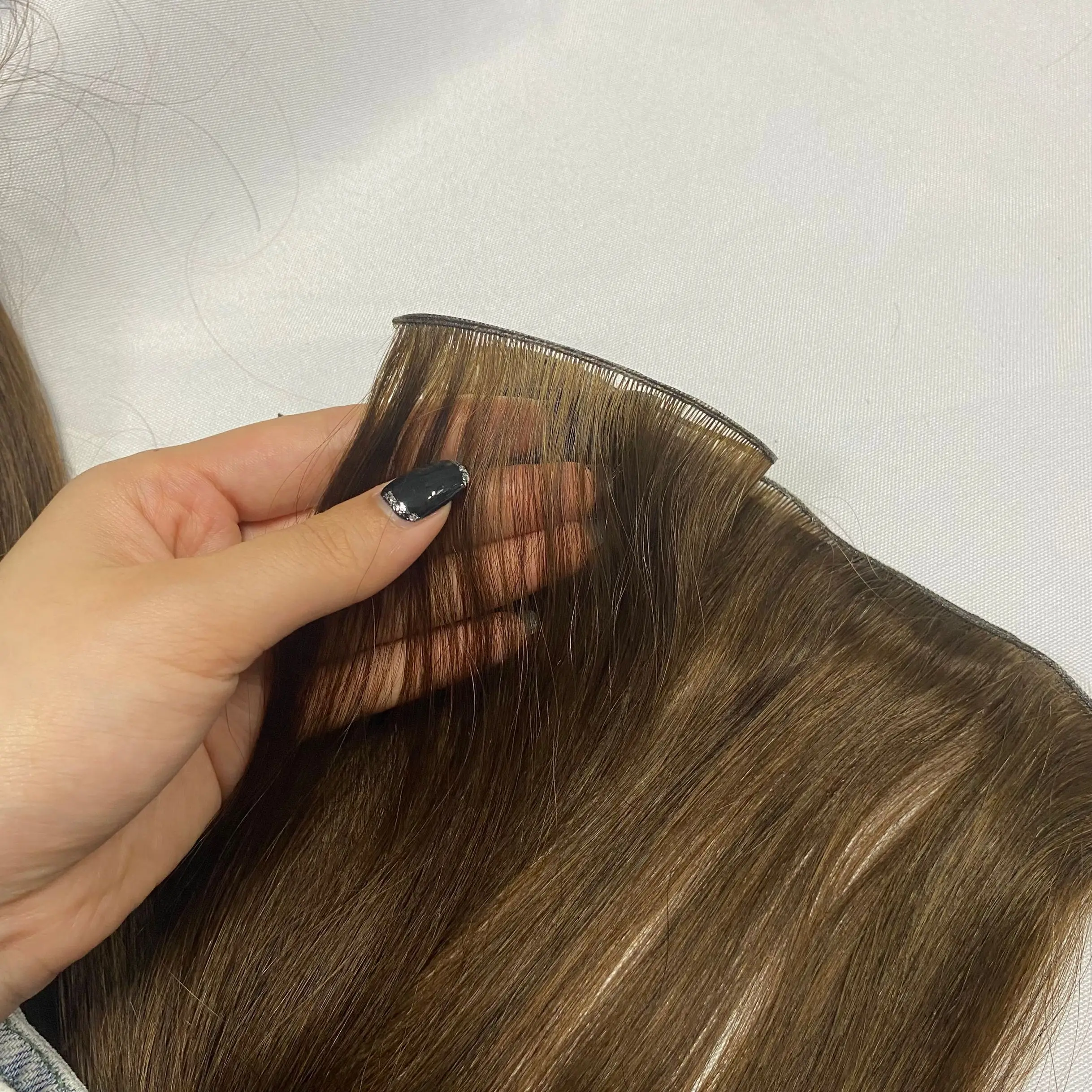 New Design Genius Weft Double Drawn Russian Hair Seamless Can Be Cut Remy Hair Genius Weft Extension