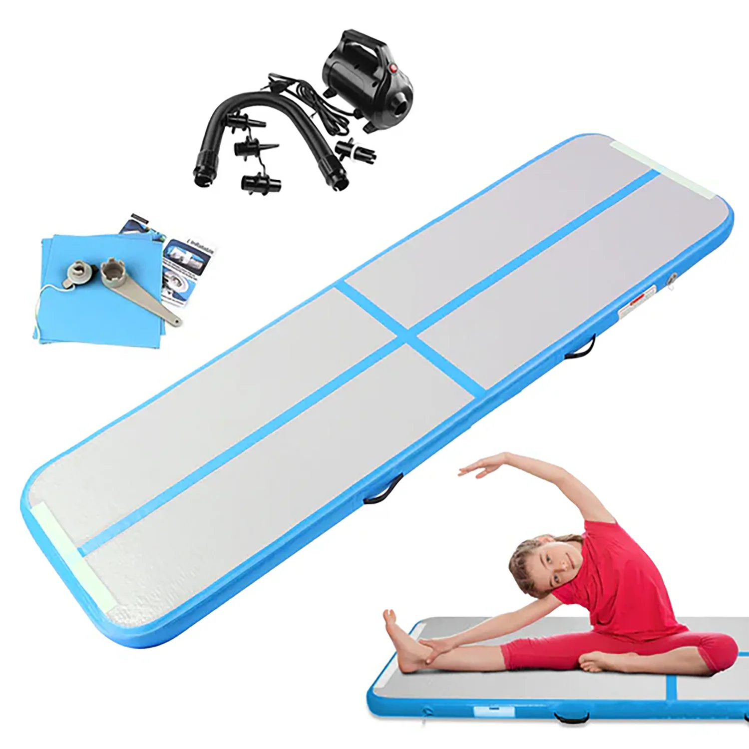 OEM Air track inflatable air floor gym mat inflatable gymnastics tumbling mat for training 3*2*0.2M