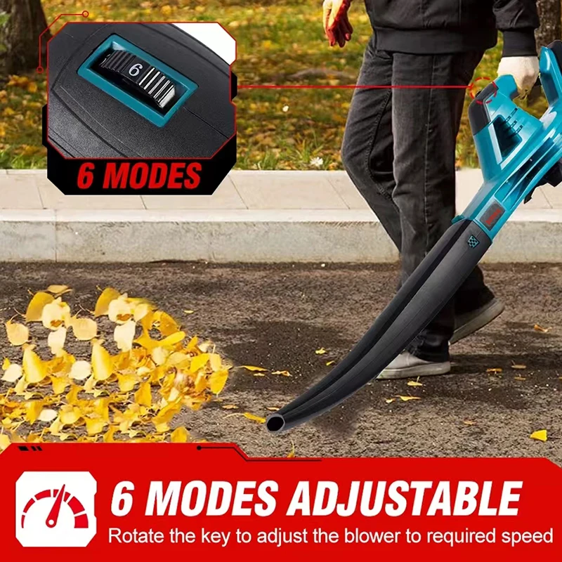 4500W Electric Blower 46000rpm Cordless Efficient Leaf Dust Cleaner 6 Gears Powerful Snow Blower
