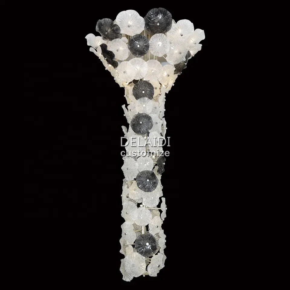 Italian murano chandelier purple colors pendant lights chihuly style glass lamps