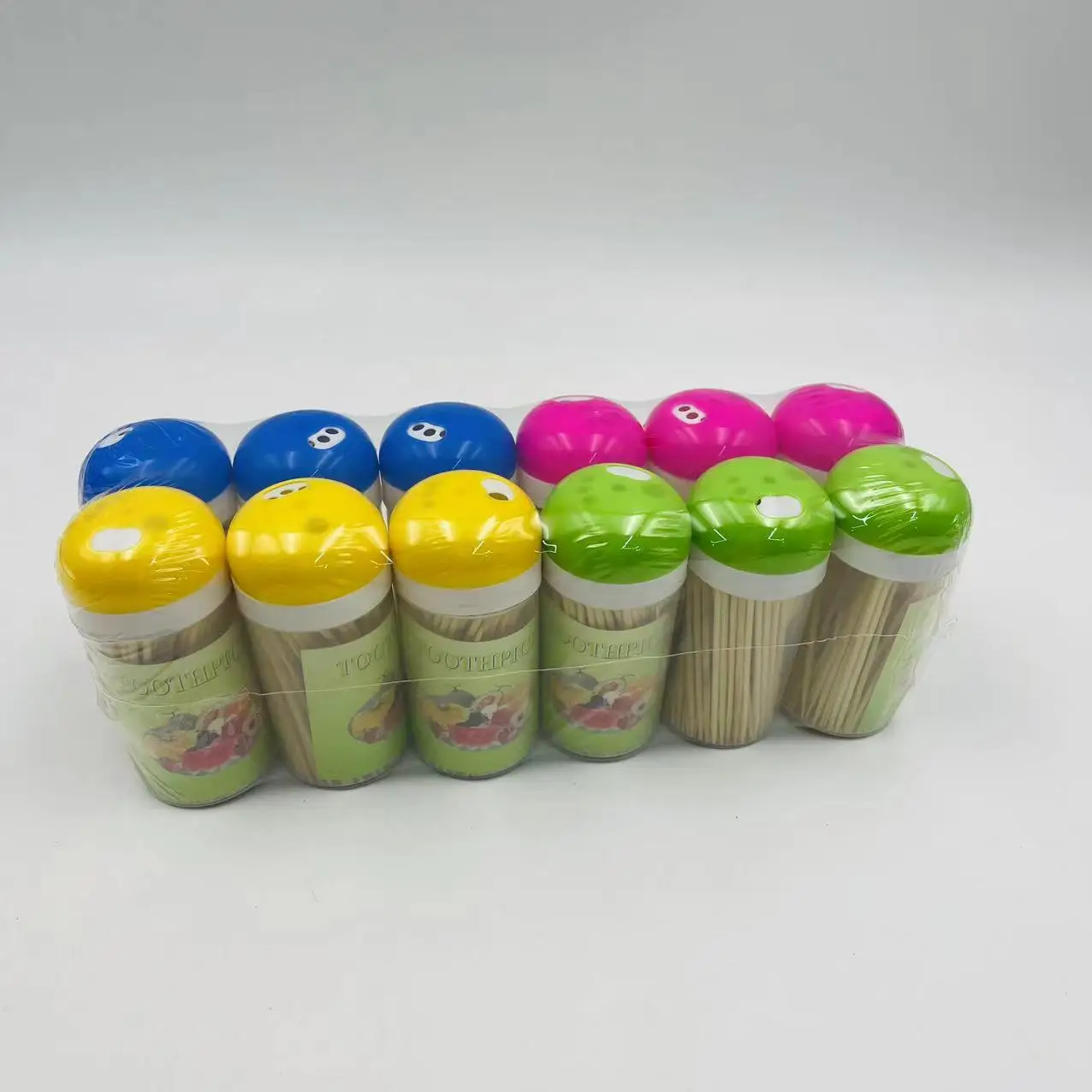Wholesale Colorful Mini Plastic Bottles Packed Toothpicks Disposable Bamboo Toothpicks