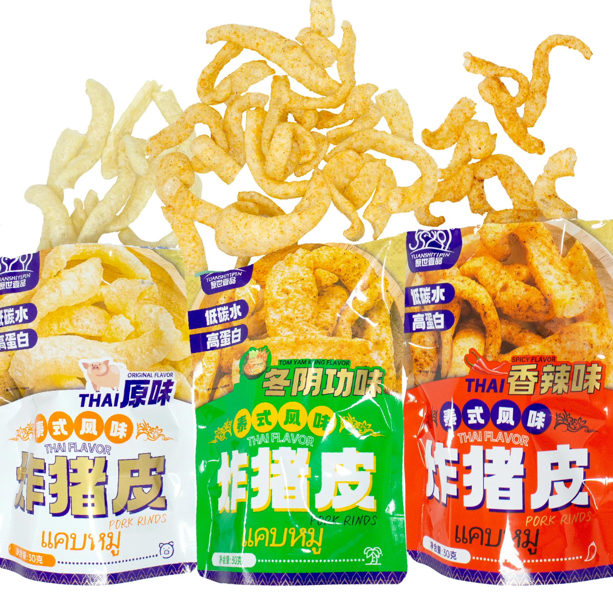 Delicious Ready To Eat Meat Food Thailand Snack Crispy Pork Rind Snacks