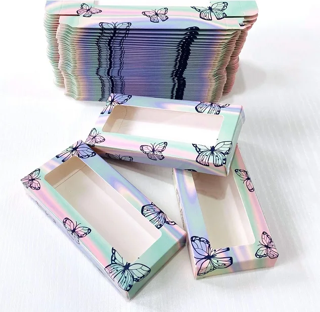 Оптовая продажа упаковочная коробка для ресниц роскошная пустая бумажная коробка для ресниц с окном для ресниц