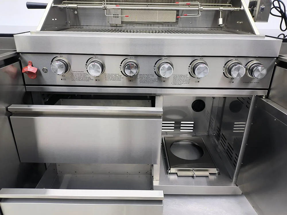 Outside Kitchen Metal Cabinets Gas BBQ Grill Barbeque Gas Grill Commercial Outdoor Kitchen 304 Stainless Steel