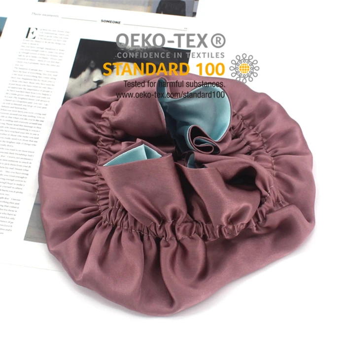 Шелковый двухсторонний цветной тюрбан, оптовая продажа, шелковая шапочка на заказ, очень длинная большая шелковая сатиновая шапочка для сна с длинными волосами