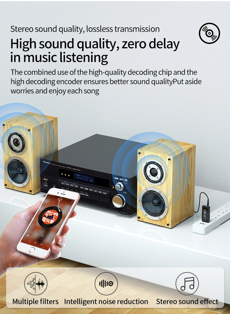 BT5.0 WK9 BT Audio Transmitter and Receiver Car FM Transmitter Adapter with LED Display and TF Card slot