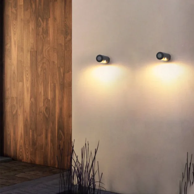 Hot selling cylindrical lamp post anti IP54 aluminum acrylic indoor and outdoor LED courtyard door front balcony aisle wall lamp