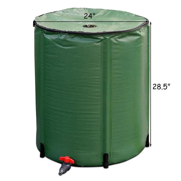 Custom Portable Garden 225l Foldable Water Tank Pvc Durable Rainwater Collection System Rain Collapsible Barrel For Garden