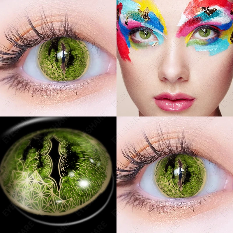 EYESHARE Chinese Characters Crazy Eye Color Lens Wholesale Halloween Cosplay Cosmetic Contact Lenses Colored Lenses for Eyes