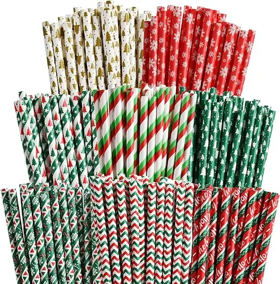 xmas straw toppers paper straw production line topper fashion straw beach bags