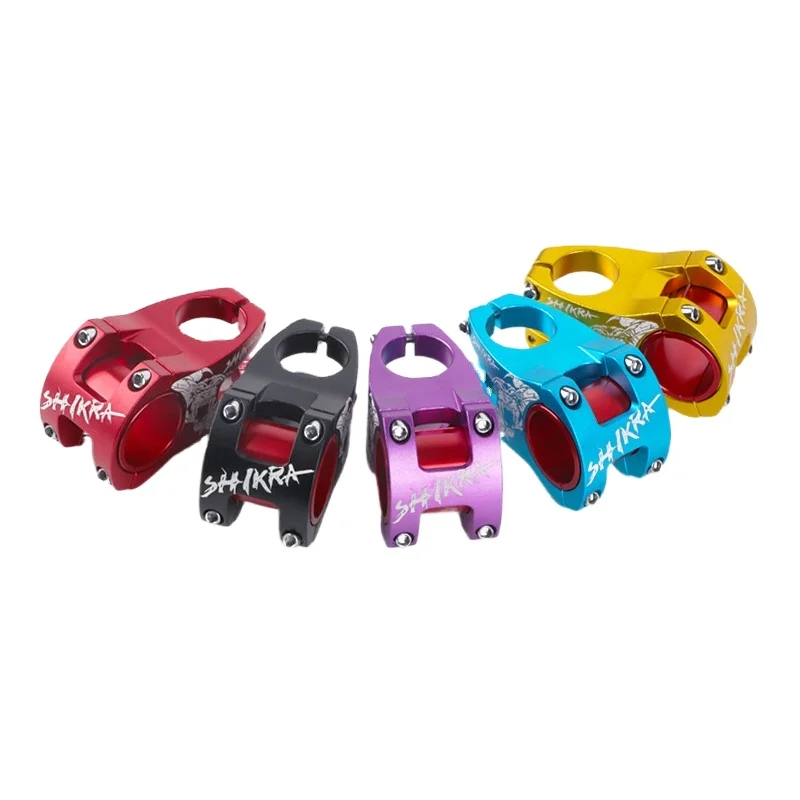 SHIKRA 6061 Aluminum Alloy Bike Stems 31.8mm 35mm 50mm Fixed Short Handle Bar Stem for Road Bicycle BMX Bicycle Accessories