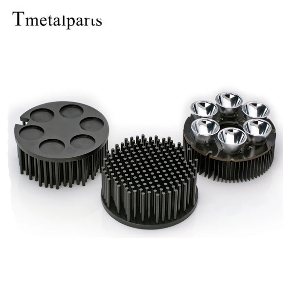 Custom Die Cast Led Heatsink Black Coating Aluminum Profile Black Heat Sink Lamp Housing