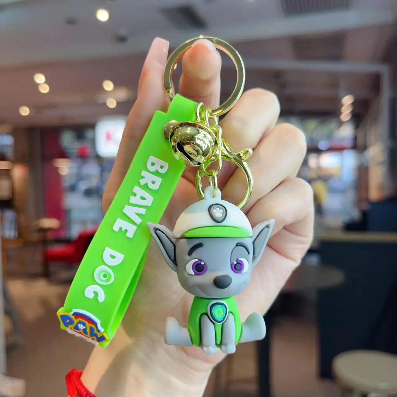 Accessories wholesale pvc rubber 3D cute anime keychain pendant cartoon keychains paw patrol key chains
