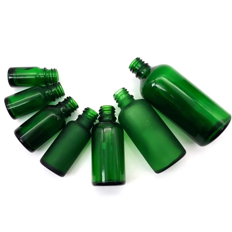 
5-100ml Green Essential Oil Bottle Essential Oil Dispensing Bottle Dropper Essence Bottle Glass Refilable Dropper Travel 