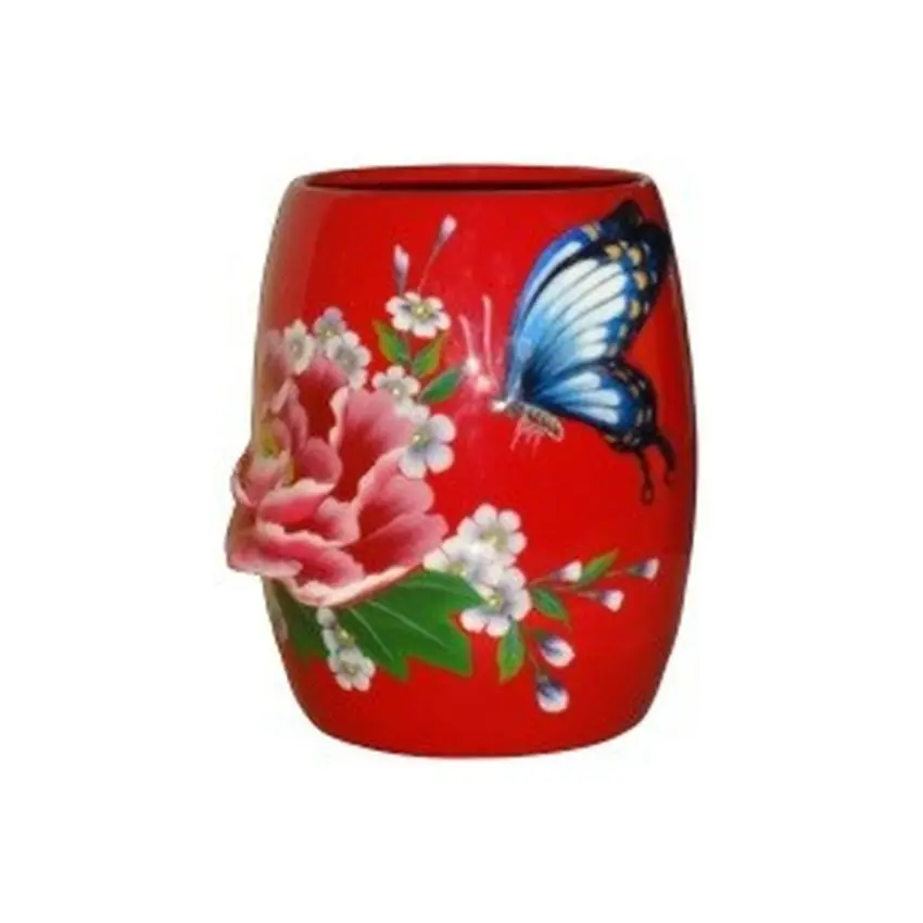 New Wholesale Desk Useful Round Shape Ceramics Pencil Box