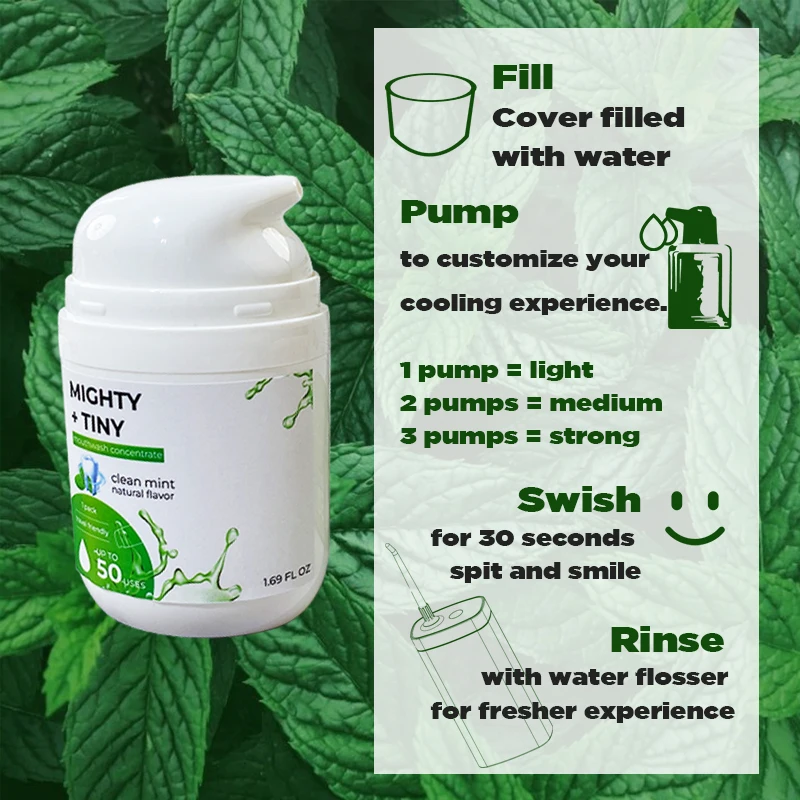 Private Label Mouthwash Cool Mint 50ml Concentrated Mouthwash Essence Fresh Breath Travel Size Mouthwash