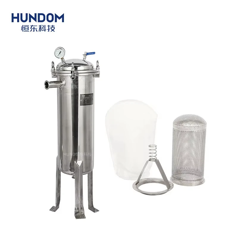 HUND Factory Price Stainless Steel Bag Filter Machine For Wine Alcohol Paint Ink