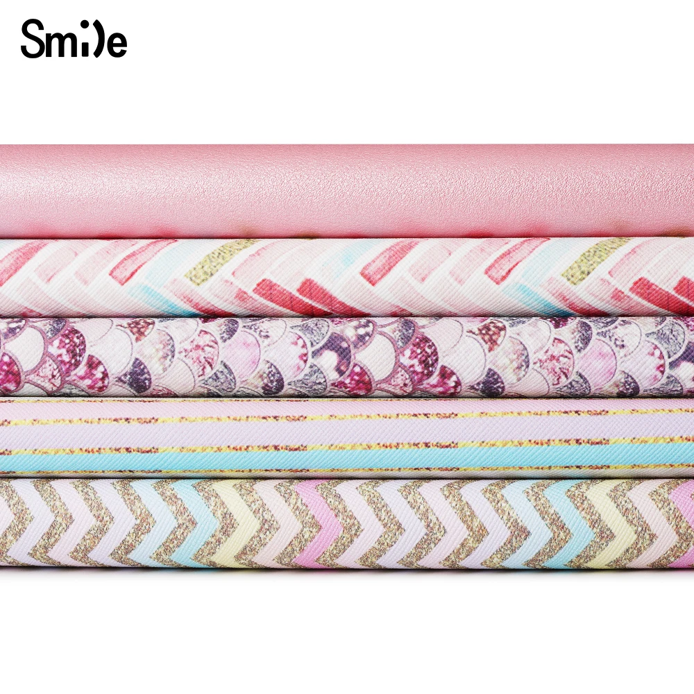 PVC custom pink craft leather earrings a4 vinyl glitter leather sheets material synthetic print leather for bag bows