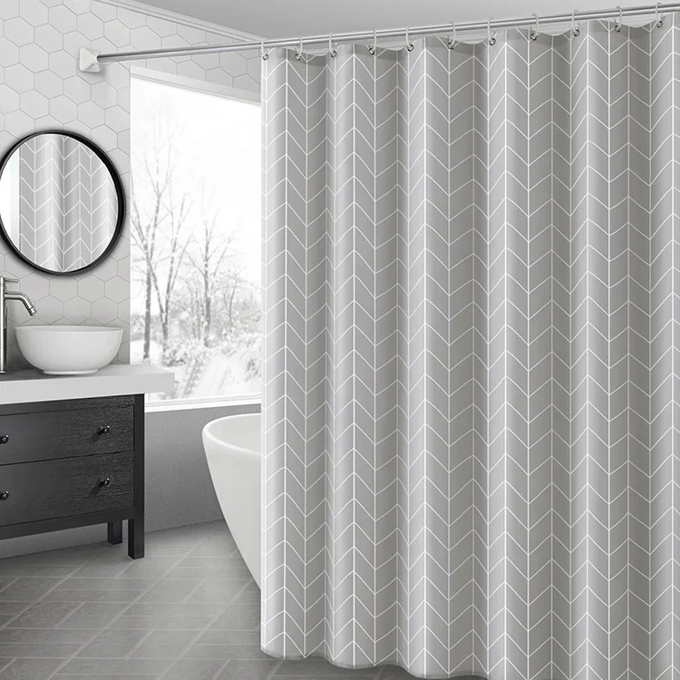 
Digital printed waterproof polyester bathroom shower curtain 