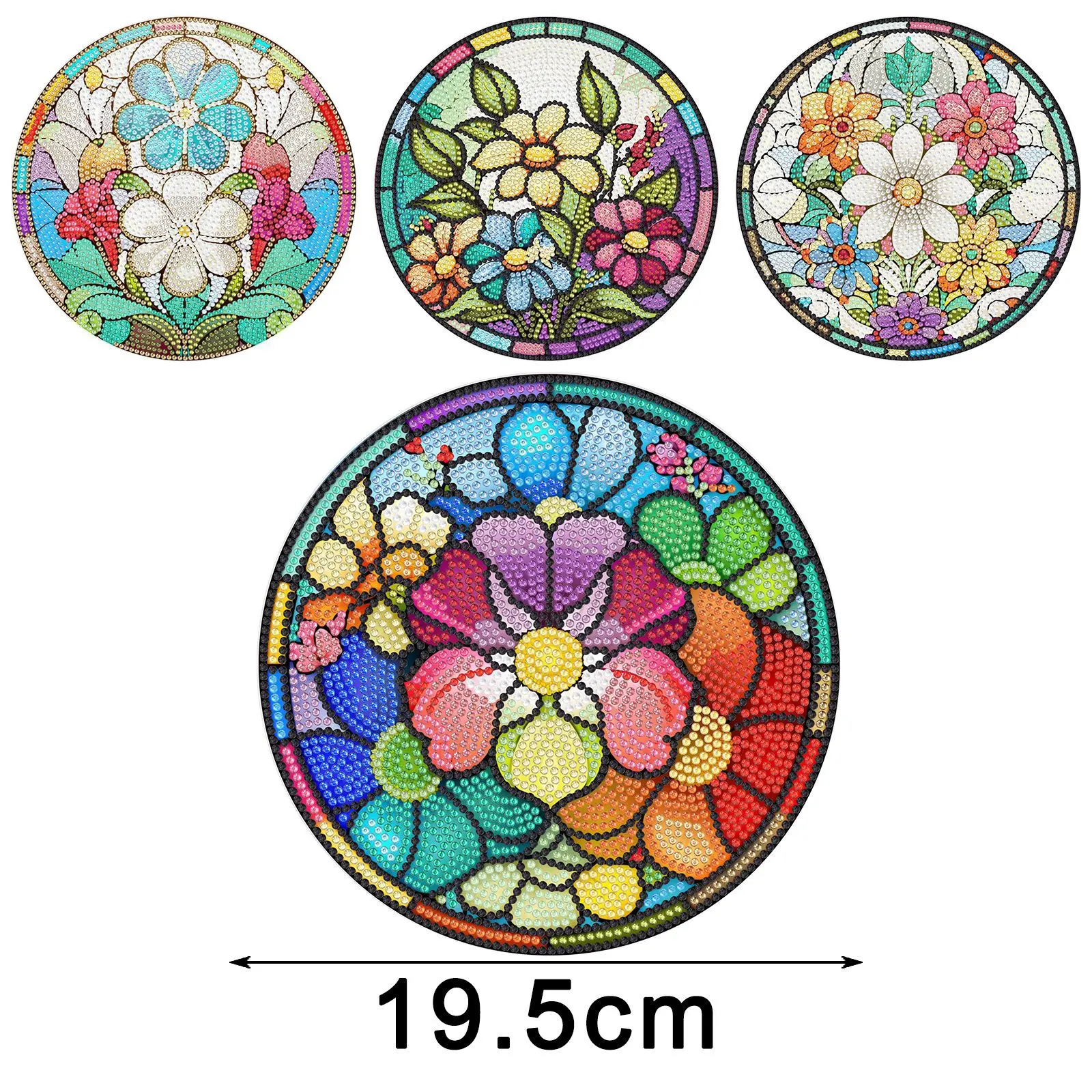 4PCS DIY Diamond Art Painting Placemat,Mandala Diamond Painting Acrylic Table Mats,Diamond Art Meal Mats Supplies for Home Decor