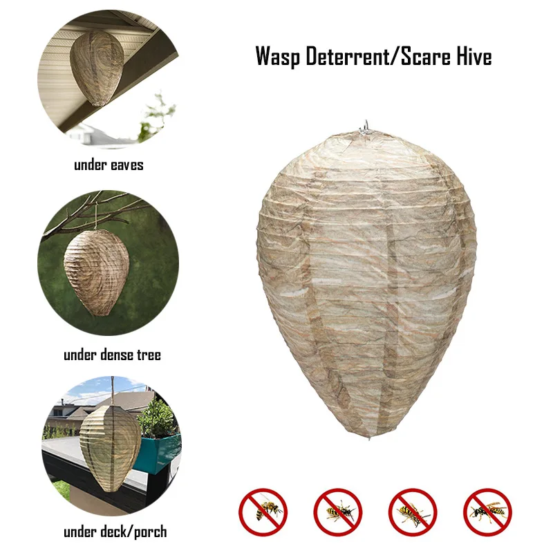 Outdoor Hanging Lantern Repelling Bees Flies Wasp Nest Decoy Deterrent for Hornets