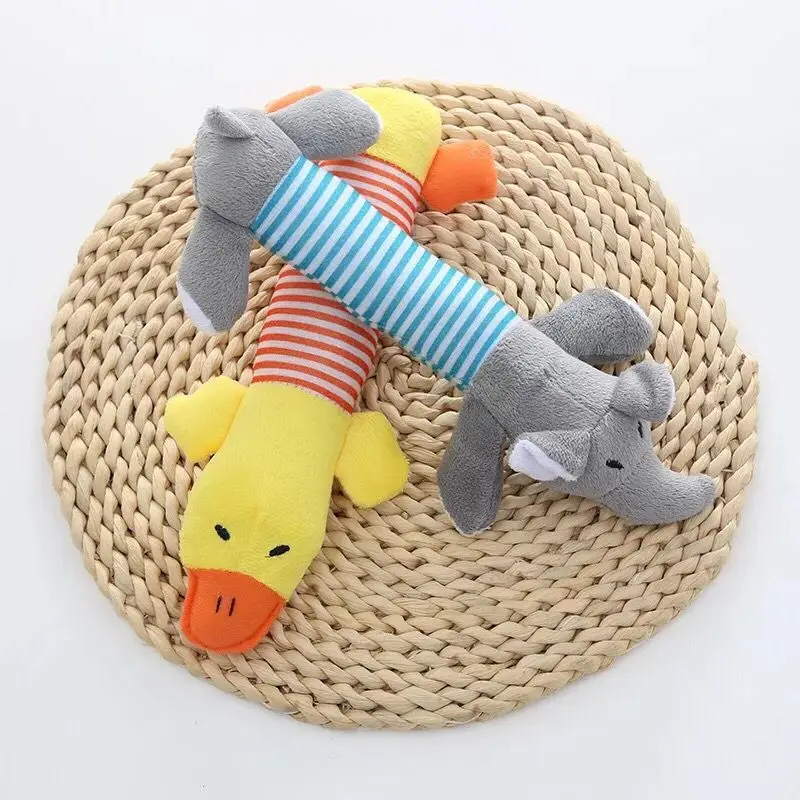 Dog Pet Puppy Plush Sound Chew Squeaker Squeaky Pig Elephant Duck Toys