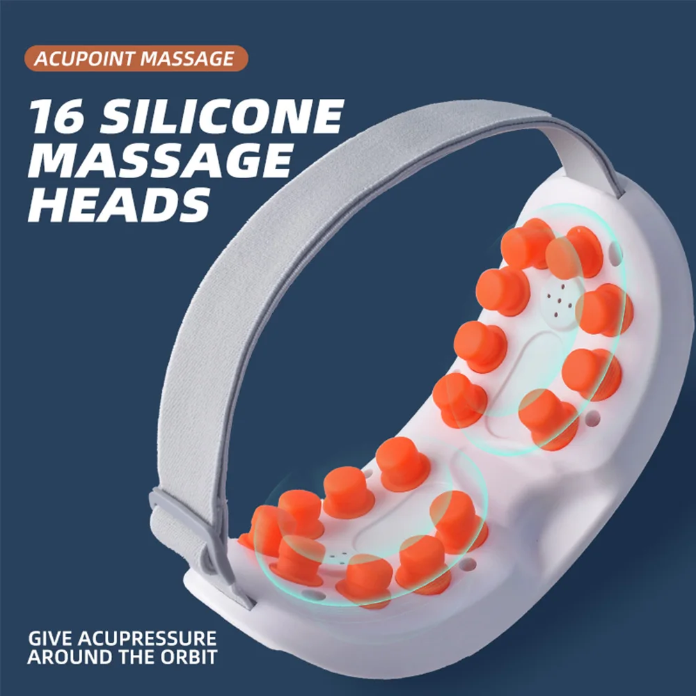 2024 Heated Vibration Eye Relax Massager Silicone Head Bluetooth Music Eye Care Device Smart Electric Steam Eye Massager