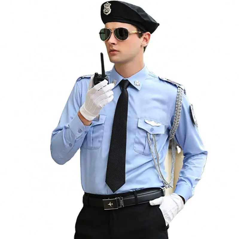 Security Guard Dress Navy pullover with elbow patches and epaulet security guard uniforms