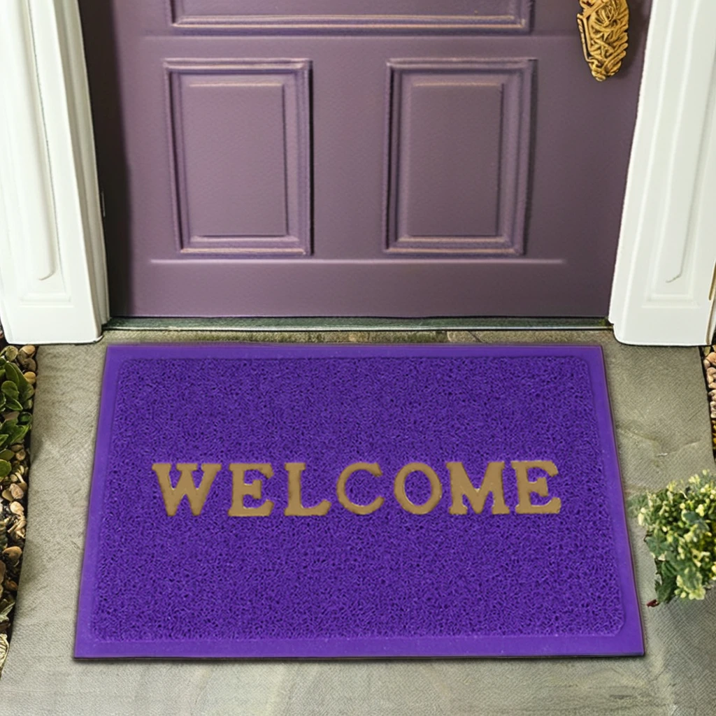 wholesale luxury durable dirt trapping outdoor spaghetti welcome home door mat with gold colour design