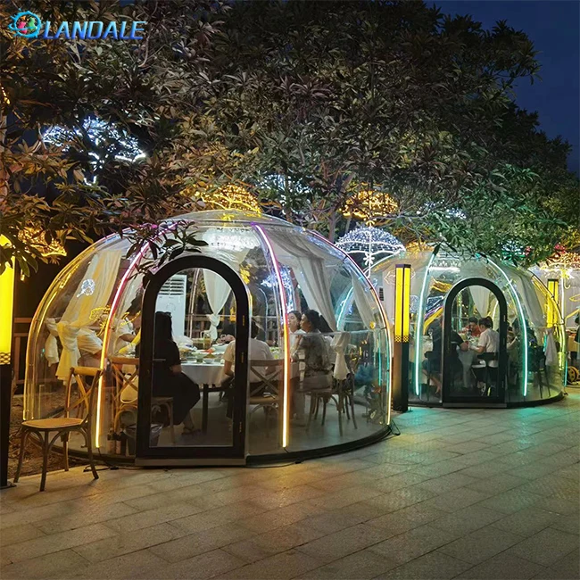 Romantic polycarbonate transparent house with bathroom Dome house mobile tent