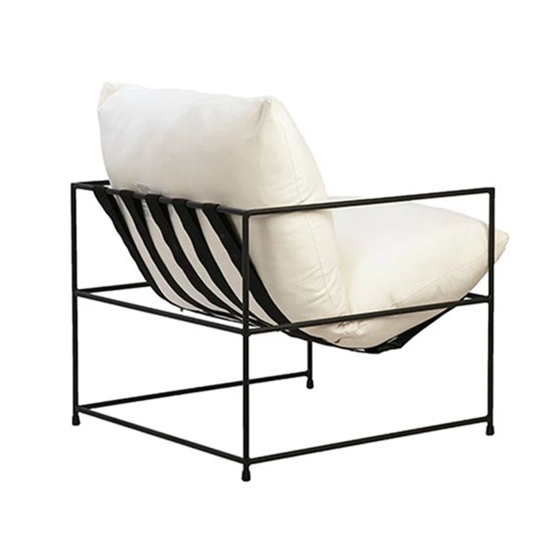 Nordic Minimalist Modern Metal Arm Chairs Lounge Chair Balcony Single Seat Sofa Chair For Bedroom Living Room