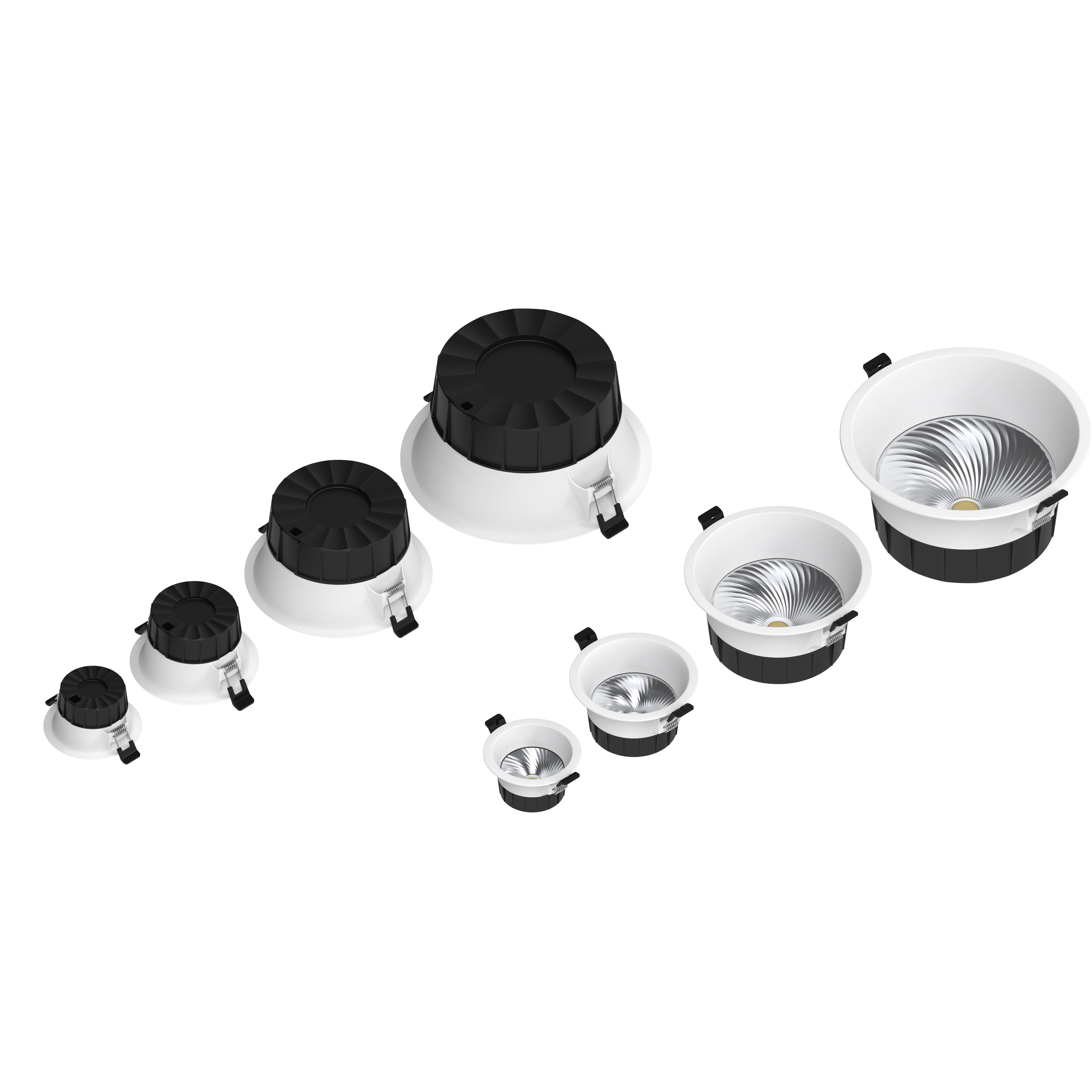 High Power Indoor COB Recessed Downlight with Gold Reflector 40W 50W DALI Driver  Round Ceiling Light