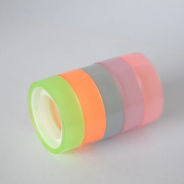 Cheap office single sided Color transparent adhesive tape with plastic core