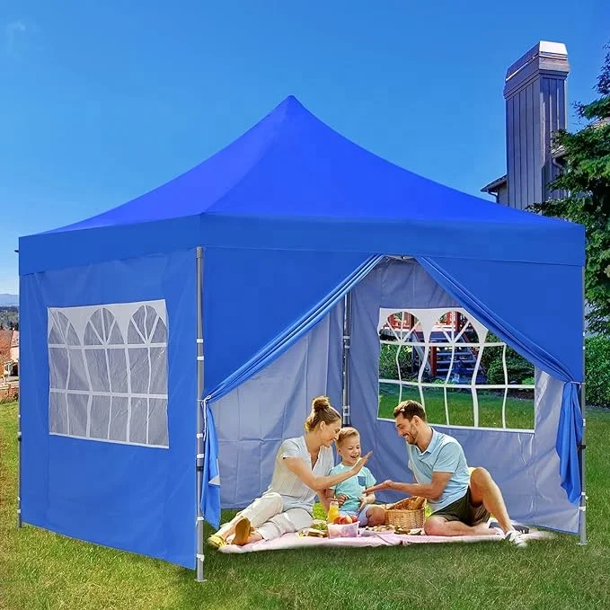 Factory direct sale 3x3  folding outdoor waterproof PVC pop-up sunshade tent with side window, suitable for various activities