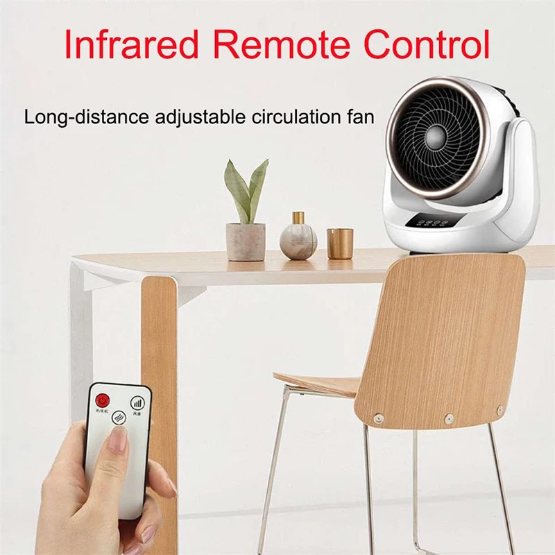 2 In 1 Remote Timing High Power Fast Heating Wire Space Air Hot Smart Home Heater With Head Shaking Display For Room Desk Winter