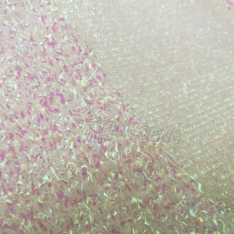 TS-J1004 Wholesale holographic multicolor sponge lurex  fabric for costume