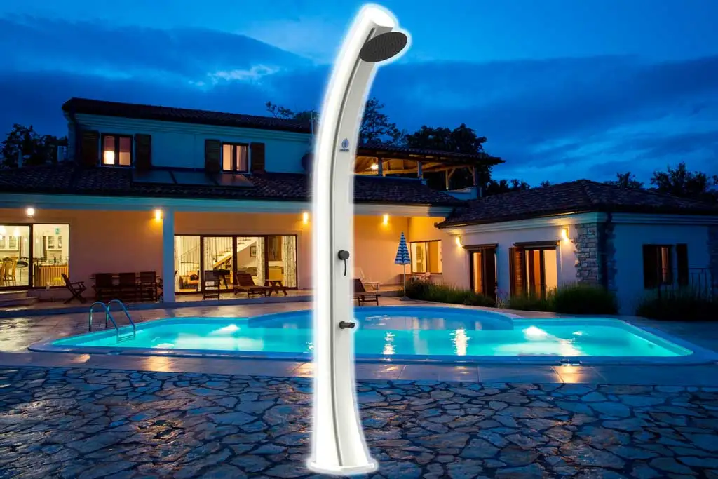 Italian Brand  phosphorescent white solar shower Sined SHOWER SUN XXL WHITE LIGHT  For wellness & Spa