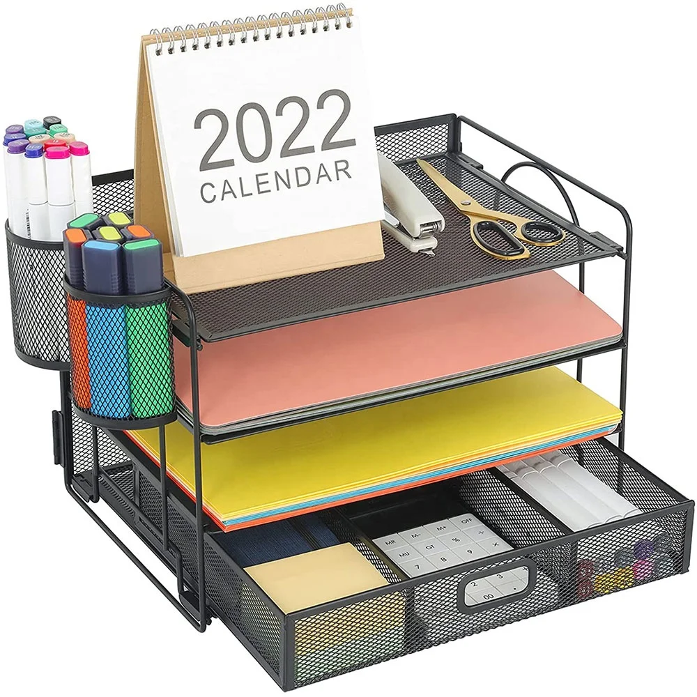 Factory directly supply Student Multi-Function Desktop Storage Rack Seven Grid File Data Storage Rack Desk Organizer