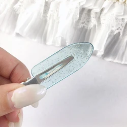 No Crease Hair Clip Hair Styling Bang Clip Makeup Salon Accessories 5 Color Transparent Glitter No Bend Seamless Hairpins