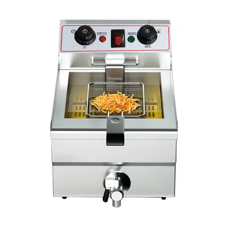 Stainless Steel High quality Single Cylinder Double Cylinder Commercial Electric Deep Fryers Potato Gas Chips Fryer With Faucet