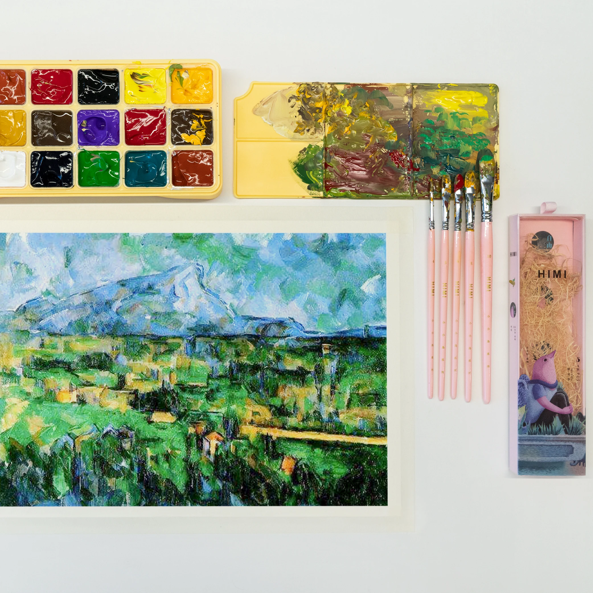 Himi Miya Little Bird 3pcs Paint Brushes Wood Handle Watercolor