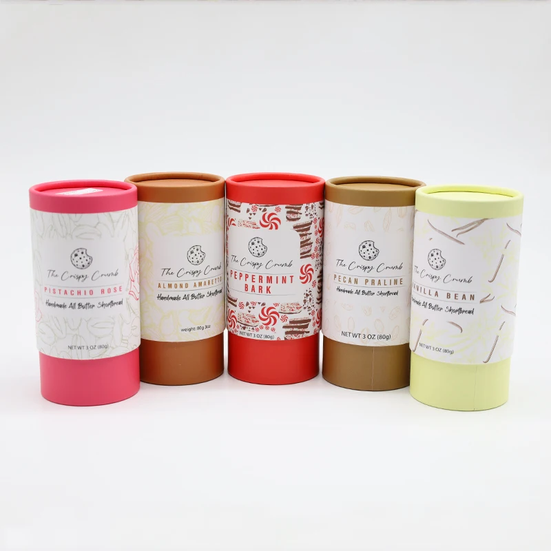 Custom Design Biodegradable Cardboard Paper Tube Cylinder Food Grade Tea Paper Tube Tea Box Kraft Paper Tubes Packaging