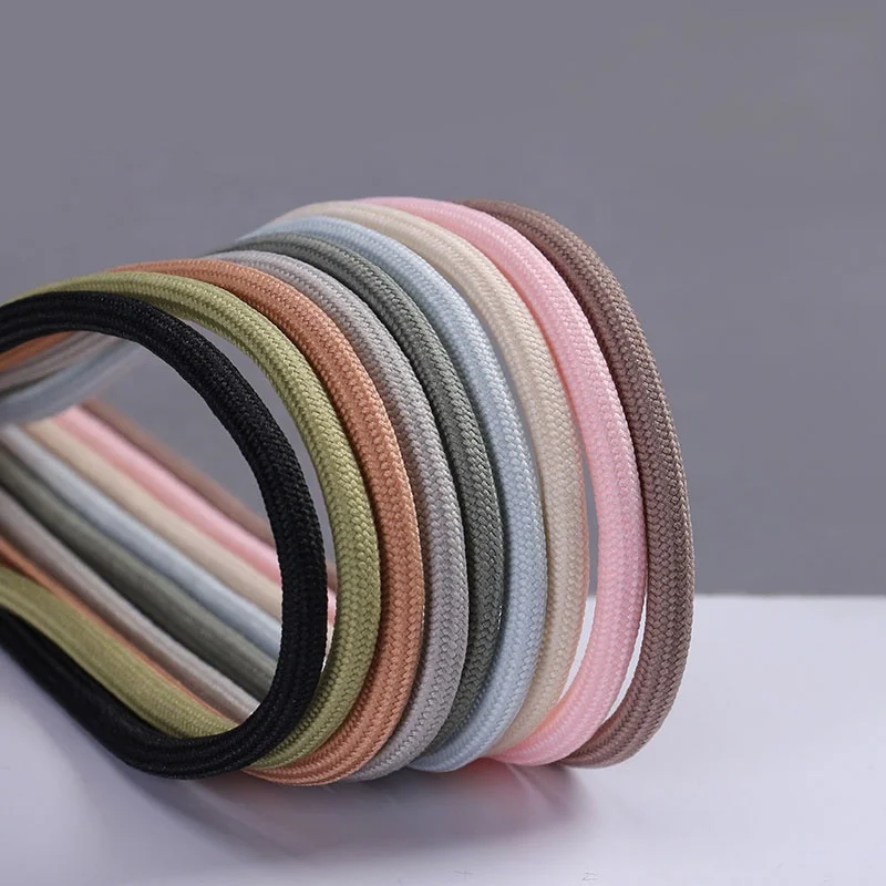 Custom Cotton Material Martin Boots Shoe Laces Multicolor Printed Elastic Shoelaces Flat 8mm