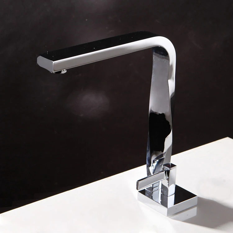 AMIG Modern High Quality Bathroom Faucet Brass Well Designed Washbasin Chrome Square High Basin Faucet mixer