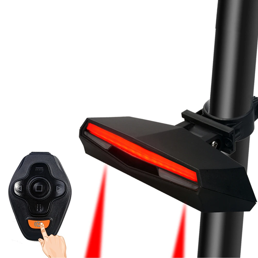 Durable Bike Light Usb Charge Bicycle Accessories Smart Cycle LED Light Remote Control Laser Light