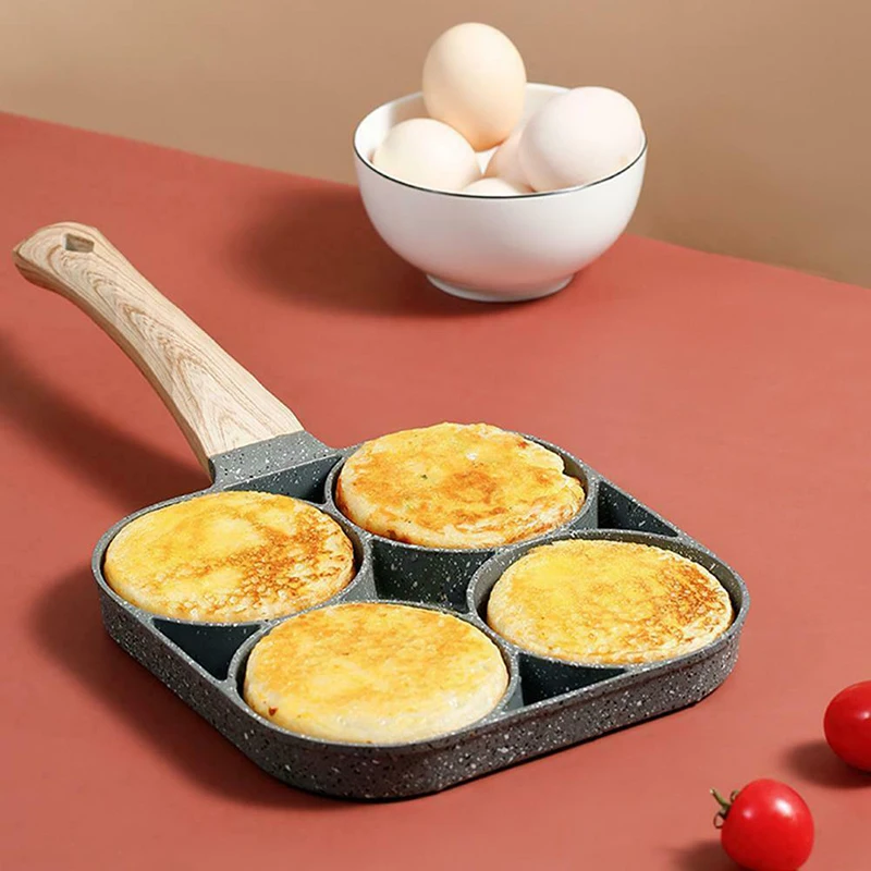 Amazon Hot Selling Multi Function 4 Holes Non-Stick Breakfast Pancake Cooking Egg Frying Pan