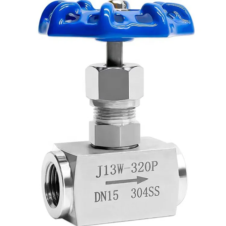 Adjustable needle valve high pressure J13W-320P handle wheel stainless steel female thread needle valve