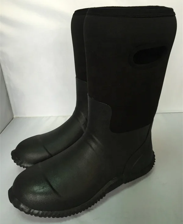 Unisex Lightweight Neoprene Rubber Rain Boots With Handle