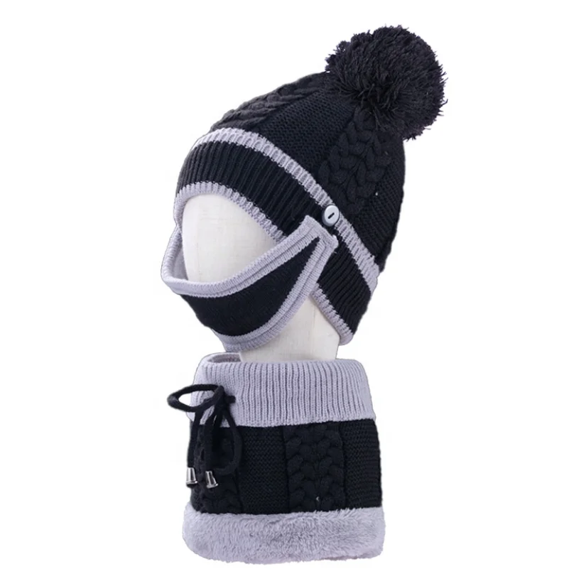 Warm Scarf Thick Windproof Balaclava Multi Functional Hat Scarf Set For Women