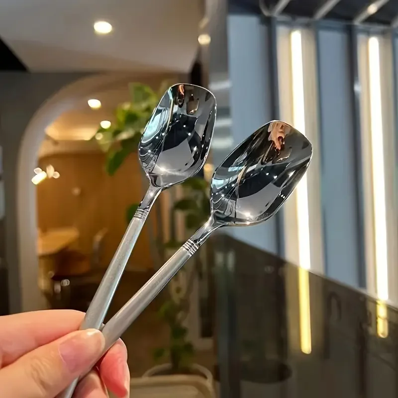 Factory Direct Wholesale Creative Stainless Steel Lantern Durable Long Handled Dessert Spoon